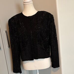 Vintage Night Vogue Sequin and Silk Jacket
